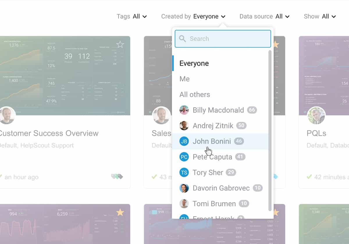 Filter Databoards by Creator & Find The Data You Need Quickly